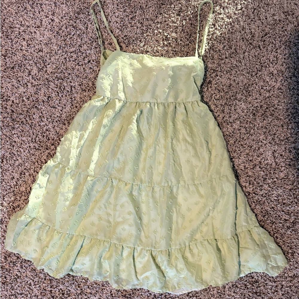 Pink Lily Casual Tie-Back Dress in Light Green